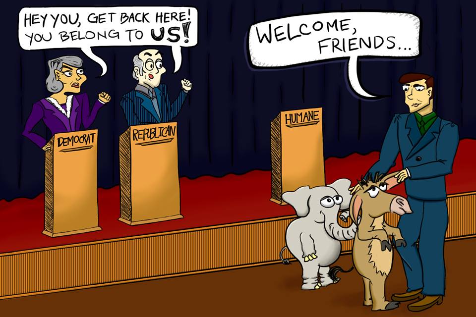 Welcome, Friends | Political Cartoon | Laine Geiser